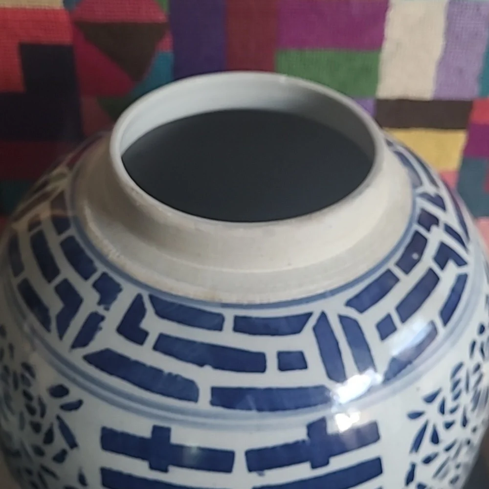 BLUE & WHITE CHINOISERIE DOUBLE HAPPINESS JAR